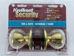 Kwikset Security Bed And Bath Interior Door Knob Gold Finish Round New Nip. Fixed Price $12.67.