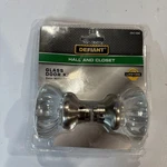 (lot Of 3) Defiant Glass Door Knobs Satin Nickel Finish 393 098 Hall And Closet. Fixed Price $41.39.