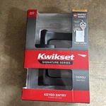 Kwikset Tripoli Matte Black Exterior Keyed Entry Door Handle Smart. Fixed Price $47.75.