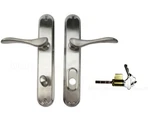 Pella Active Right Handle Keyed Set Hinged Door + Lock - Satin Nickel. Fixed Price $519.95.