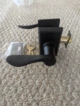 Emtek Luzern Single Cylinder Keyed Entry Lever Set Black Left Hand 5121LUUS19. Fixed Price $150.00.