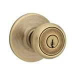 Kwikset 400TT 5 Tylo Antique Brass Keyed Front Entry Door Knob Round Handle. Fixed Price $16.99.