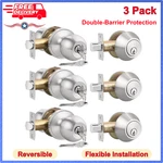 3 Pack Keyed Entry Door Knob And Single Cylinder Deadbolt Combination Lock Set. Fixed Price $67.78.