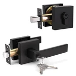 Knobwell Matte Black Front Door Handle Deadbolt Set, Keyed Entry Han.... Fixed Price $83.99.