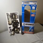 Brinks 2107-109 Keyed Entry Ball Knob Lock Set Antique Brass Pry Shield. Fixed Price $17.50.