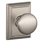 Schlage Plymouth Privacy Knob Set With Decorative Addison Trim F40. Fixed Price $21.99.