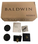 Baldwin Reserve Round Knob Traditional Square Rose Full Dummy Set Satin Black. Fixed Price $50.00.