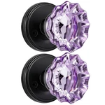 Shiny Handles 2 Pack Purple Crystal Glass Dummy Door Knobs, Non-turning. Fixed Price $64.40.