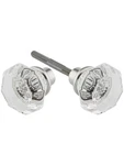 Octagonal Glass Door Knob 2-1/4 Pair Solid Brass Polished Nickel Finish. Fixed Price $60.00.