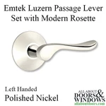 Emtek Luzern Left Hand Passage Lever Set Polished Nickel. Fixed Price $99.95.