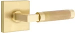 Emtek 5052.LS.KN.RH Knurled L-square Right Handed Non-turning Satin Brass Read. Fixed Price $65.00.