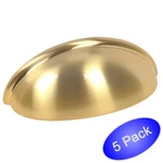*5 Pack* Cosmas Cabinet Hardware Brushed Brass Cup Handle Pulls #783BB. Fixed Price $13.26.