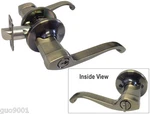 Entry Entrance Antique Brass Lever Handle Door Lock Right & Left Kwikset Keyway. Fixed Price $115.99.
