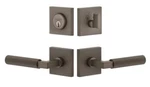 Viaggio Quadrato Linen Rosette Entry Contempo Fluted Lever Titanium Gray. Fixed Price $150.00.