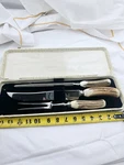 Premier Cutlery Sheffield Stag Handle Carving Set. Fixed Price $45.00.