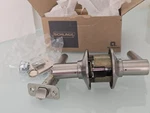 New Box Schlage Keyed Entry Door Lever Model# F51A Brw 619 Satin Nickel. Fixed Price $46.49.