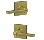Schlage Latitude Satin Brass Keyed Entry Door Handle With Collins Trim F51A V. Fixed Price $49.99.