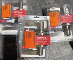 Kwikset Hollis Round Rose Satin Nickel Keyed Entry Door Handle, Smartkey Lot X3. Fixed Price $53.40.