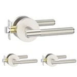 Amerdeco 3 Pack Brushed Satin Nickel Door Handles Interior Knurled Privacy. Fixed Price $116.31.