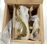 Baldwin HDCURRTRR003 Curve Dummy Door Lever, Round Rose - Polished Brass. Fixed Price $38.99.
