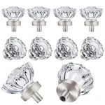 8 Pack Brushed Nickel Cabinet Knobs, Glass And Pulls, Vintage C.... Fixed Price $44.90.