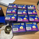 TWELVE/12/ Lot Schlage P515-018 Plymouth Brite Brass Dummy Door Handle. Fixed Price $67.15.