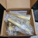 Emtek 5052FRLUS4RH Freestone Right Handed Dummy Door Lever Set - Satin Brass. Fixed Price $89.99.