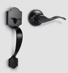 Of 2 Single Cylinder Exterior Handleset, Keyless Door W/ Lever Inside. Fixed Price $41.51.