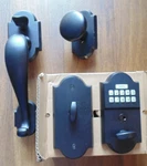 Emtek E451211-FB Flat Black Sandcast Bronze Keypad Style Entry Set Winchester Kn. Fixed Price $425.00.