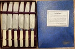 Vtg Premier Cutlery 6 Vegetable Ivory Handle Stainless Steak Knife Set Nos Mib. Fixed Price $28.44.