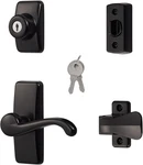 With Latch Keyed Deadbolt, Screen Door Handle, Black (4PIECE Set). Fixed Price $78.99.