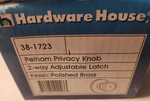 Hardware House Pelham Privacy Knob 2-WAY Adjustable Latch Polished Brass 38-1723. Fixed Price $21.99.