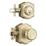 Satin Brass Door Knob With Lock, Exterior Set Deadbolt, Exteri.... Fixed Price $55.76.