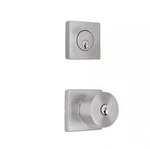 Home Decorators Ridgeway Satin Nickel Door Knob Combo Pack W/ Square Rose. Fixed Price $34.99.