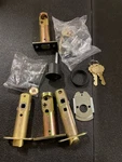 Emtek 4212MEUS19LH Melrose Keyed Entry Handleset With Merrimack Lever - Black. Fixed Price $436.99.