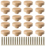 Litoexpe 20 Pieces Wood Knobs Flat Top Round Cabinet 1-1/2 Inch, Natura.... Fixed Price $17.21.