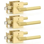 Probrico Brushed Gold Door Handle Interior Knurled Privacy Keyless Lock. Fixed Price $104.58.