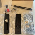 Emtek 2153US19 Keyed Modern Rectangular Pocket Door Lock Matte Black. Fixed Price $161.50.