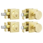 Goldenwarm Door Knobs With Deadbolt, Zinc Alloy Brushed Exterior. Fixed Price $42.00.