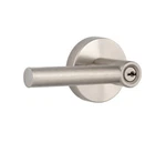 Miseno Elkton Round Rod Keyed Entry Door Lever Set Satin Nickel MLK1012SN. Fixed Price $20.00.