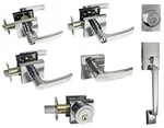 Polished Chrome Square Plate Door Locks Handle Lever Knobs Entry Privacy Passage. Fixed Price $14.95.