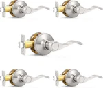 Passage Door Levers Hall/closet Handles Satin Nickel Keyless Non-locking Interio. Fixed Price $100.99.
