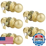 Bonpoly 5 Pack Interior Passage Door Knob, Closet Knobs Lock, Satin Bras. Fixed Price $83.28.