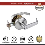 Universal Hardware Commercial Flat Lever Keyed Entry Satin Chrome Finish UH40019. Fixed Price $19.99.