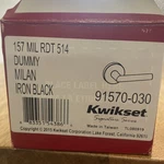 Kwikset 91570-030 Milan Single Dummy Door Handle Lever Iron Black New. Fixed Price $20.00.