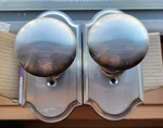 Weslock Dummy Knob Satin Nickel & Schlage Lever Antique Brass. Fixed Price $12.80.
