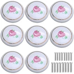 Ceramic Hand Painted Drawer Knobs, 8 Pack Vintage Rose Flower Round Cabinet.... Fixed Price $19.86.