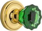 Nostalgic Warehouse 720170 Classic Rosette Passage Crystal Emerald Glass Door Kn. Fixed Price $241.38.