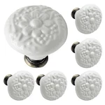 Biaungdo 6 Pcs White Ceramic Kitchen Cabinet Knobs And Pulls, Retro. Fixed Price $12.37.