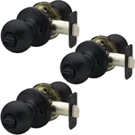 Copper Creek Matte Black Door Knobs - Round Colonial With Privacy Locking Fun.... Fixed Price $31.60.